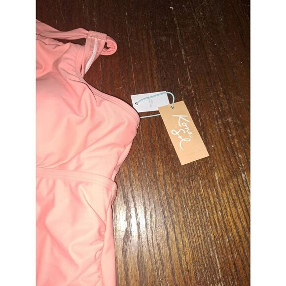 New Size 16 Kona Sol Pink Peach Tummy Control One Piece Swimsuit Bathing Suit - Picture 3 of 5